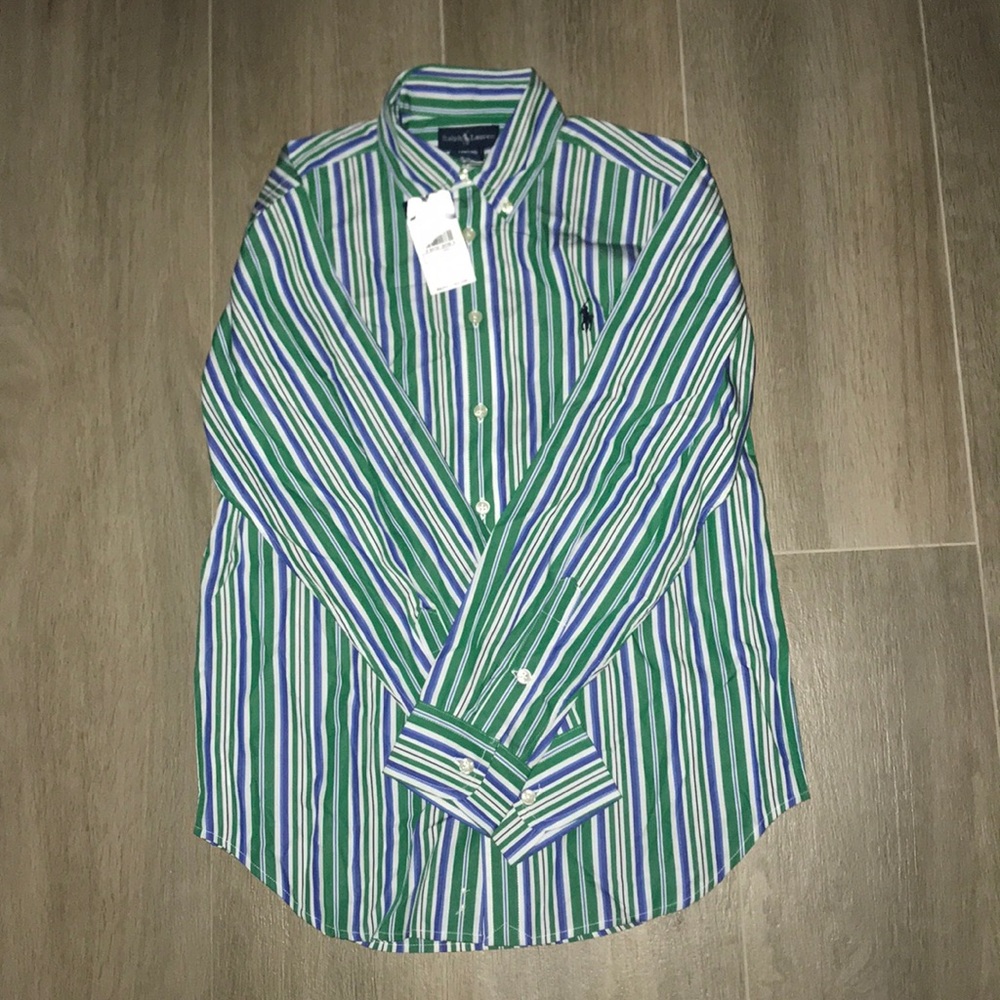 Multi-colored button down shirt